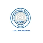 ISO/IEC 27001 Lead Implementer certification logo – held by CodeTechLab’s compliance consultants and trainers.